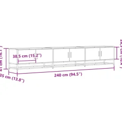 VIDAXL - Meuble tv chêne fumé 240x35x41 cm bois d'ingénierie
