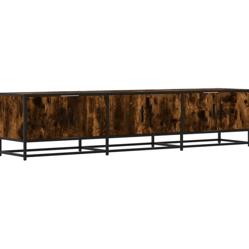 VIDAXL - Meuble tv chêne fumé 180x35x41 cm bois d'ingénierie