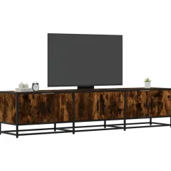 VIDAXL - Meuble tv chêne fumé 180x35x41 cm bois d'ingénierie