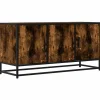 VIDAXL - Meuble tv chêne fumé 100x35x50 cm bois d'ingénierie et métal
