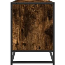 VIDAXL - Meuble tv chêne fumé 100x35x50 cm bois d'ingénierie et métal
