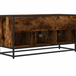 VIDAXL - Meuble tv chêne fumé 100x35x50 cm bois d'ingénierie et métal