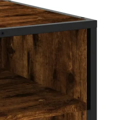 VIDAXL - Meuble tv chêne fumé 91x40x46 cm bois d'ingénierie et métal