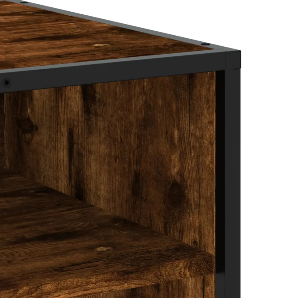 VIDAXL - Meuble tv chêne fumé 91x40x46 cm bois d'ingénierie et métal