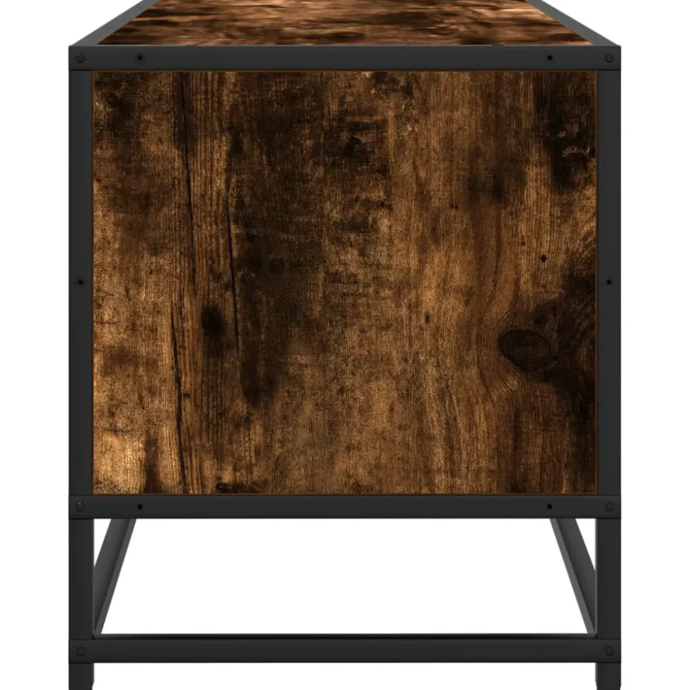 VIDAXL - Meuble tv chêne fumé 80x34,5x40 cm bois d'ingénierie et métal