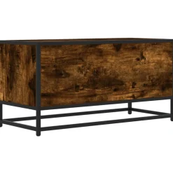 VIDAXL - Meuble tv chêne fumé 80x34,5x40 cm bois d'ingénierie et métal