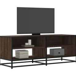 VIDAXL - Meuble tv chêne marron 120,5x40x46cm bois d'ingénierie et métal