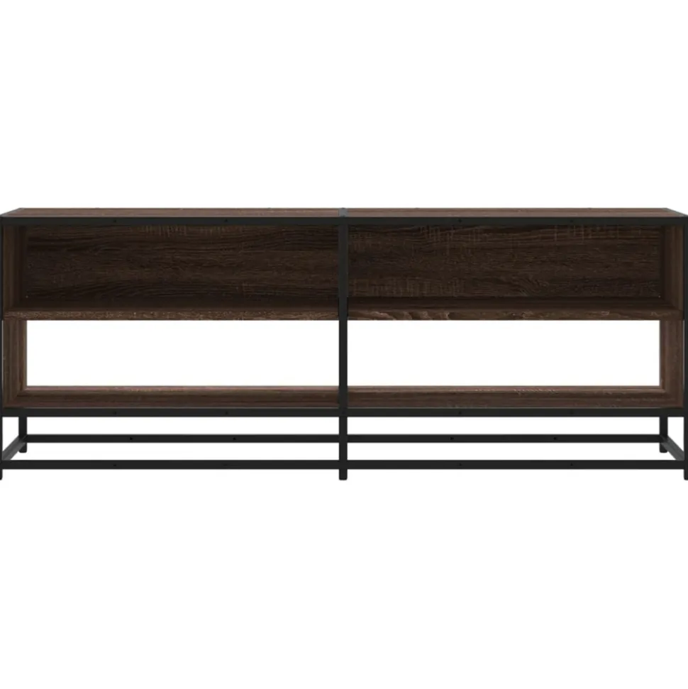 VIDAXL - Meuble tv chêne marron 120,5x40x46cm bois d'ingénierie et métal