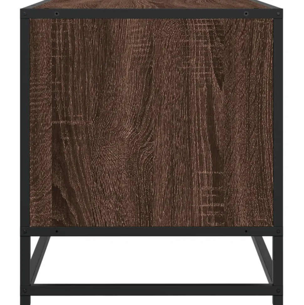 VIDAXL - Meuble tv chêne marron 120,5x40x46cm bois d'ingénierie et métal