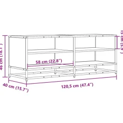 VIDAXL - Meuble tv chêne marron 120,5x40x46cm bois d'ingénierie et métal