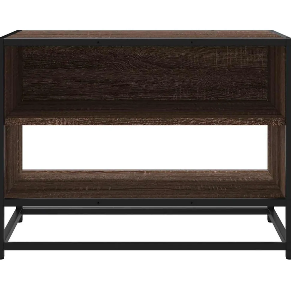 VIDAXL - Meuble tv chêne marron 61x40x46 cm bois d'ingénierie et métal