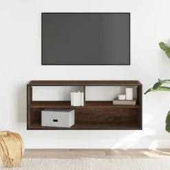 VIDAXL - Meuble tv chêne marron 100x31x39,5cm bois d'ingénierie et métal