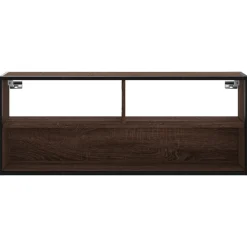 VIDAXL - Meuble tv chêne marron 100x31x39,5cm bois d'ingénierie et métal