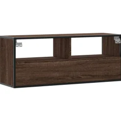VIDAXL - Meuble tv chêne marron 100x31x39,5cm bois d'ingénierie et métal