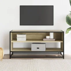 VIDAXL - Meuble tv chêne sonoma 91x40x46 cm bois d'ingénierie et métal