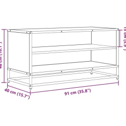 VIDAXL - Meuble tv chêne sonoma 91x40x46 cm bois d'ingénierie et métal