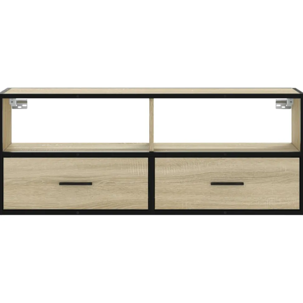 VIDAXL - Meuble tv chêne sonoma 100x31x39,5cm bois d'ingénierie et métal