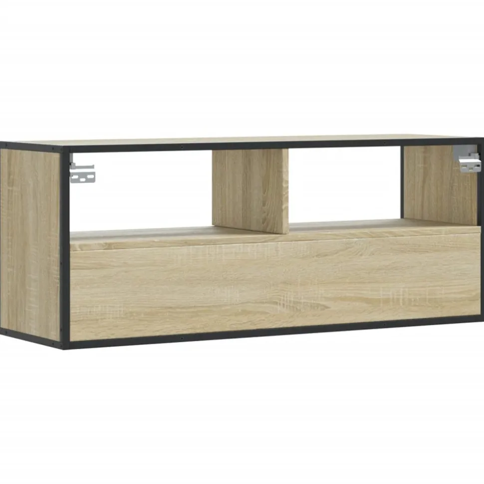 VIDAXL - Meuble tv chêne sonoma 100x31x39,5cm bois d'ingénierie et métal