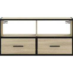 VIDAXL - Meuble tv chêne sonoma 80x31x39,5 cm bois d'ingénierie et métal