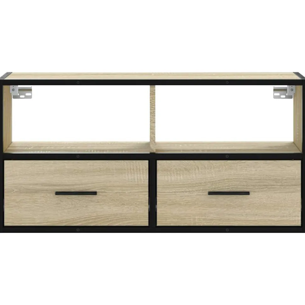 VIDAXL - Meuble tv chêne sonoma 80x31x39,5 cm bois d'ingénierie et métal