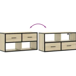 VIDAXL - Meuble tv chêne sonoma 80x31x39,5 cm bois d'ingénierie et métal