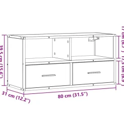 VIDAXL - Meuble tv chêne sonoma 80x31x39,5 cm bois d'ingénierie et métal