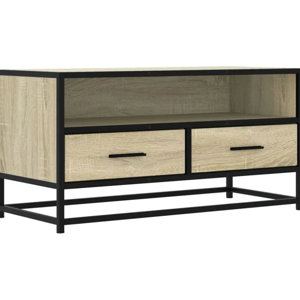 VIDAXL - Meuble tv chêne sonoma 80x34,5x40 cm bois d'ingénierie et métal