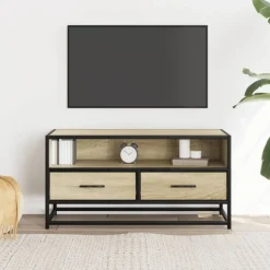 VIDAXL - Meuble tv chêne sonoma 80x34,5x40 cm bois d'ingénierie et métal
