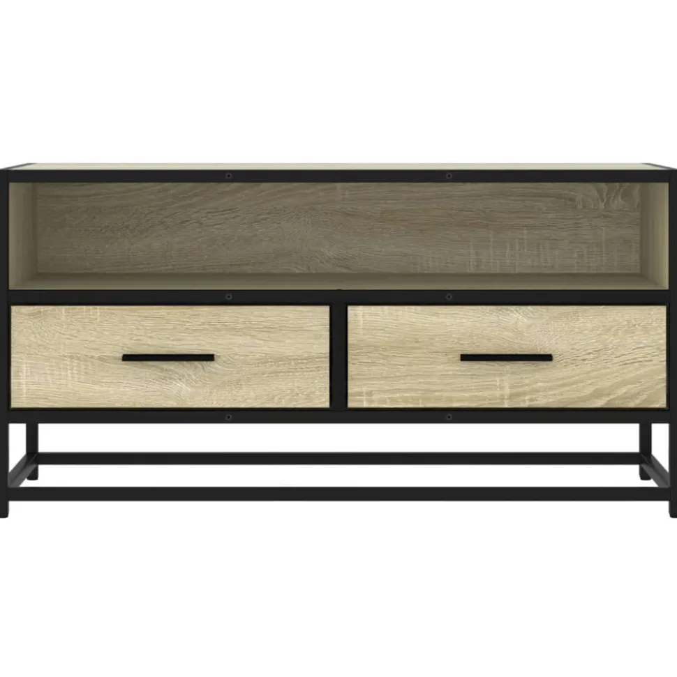 VIDAXL - Meuble tv chêne sonoma 80x34,5x40 cm bois d'ingénierie et métal