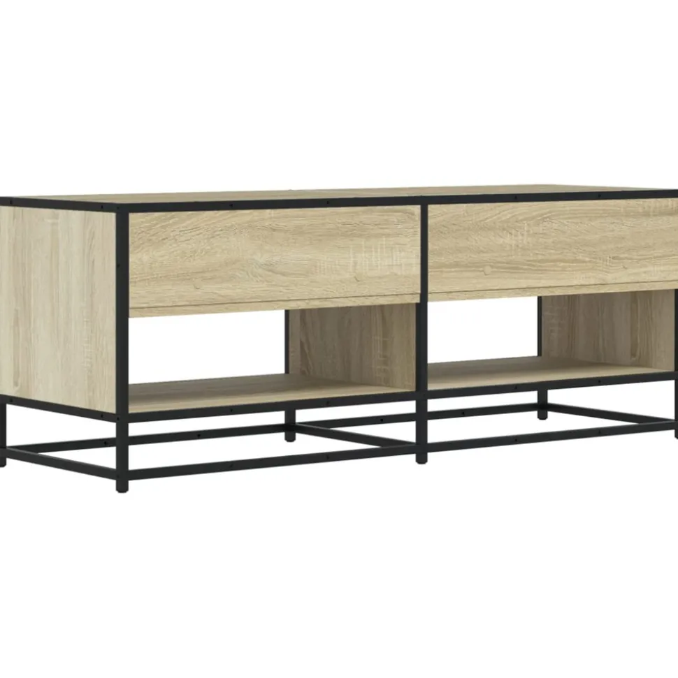 VIDAXL - Meuble tv chêne sonoma 120,5x40x46cm bois d'ingénierie et métal