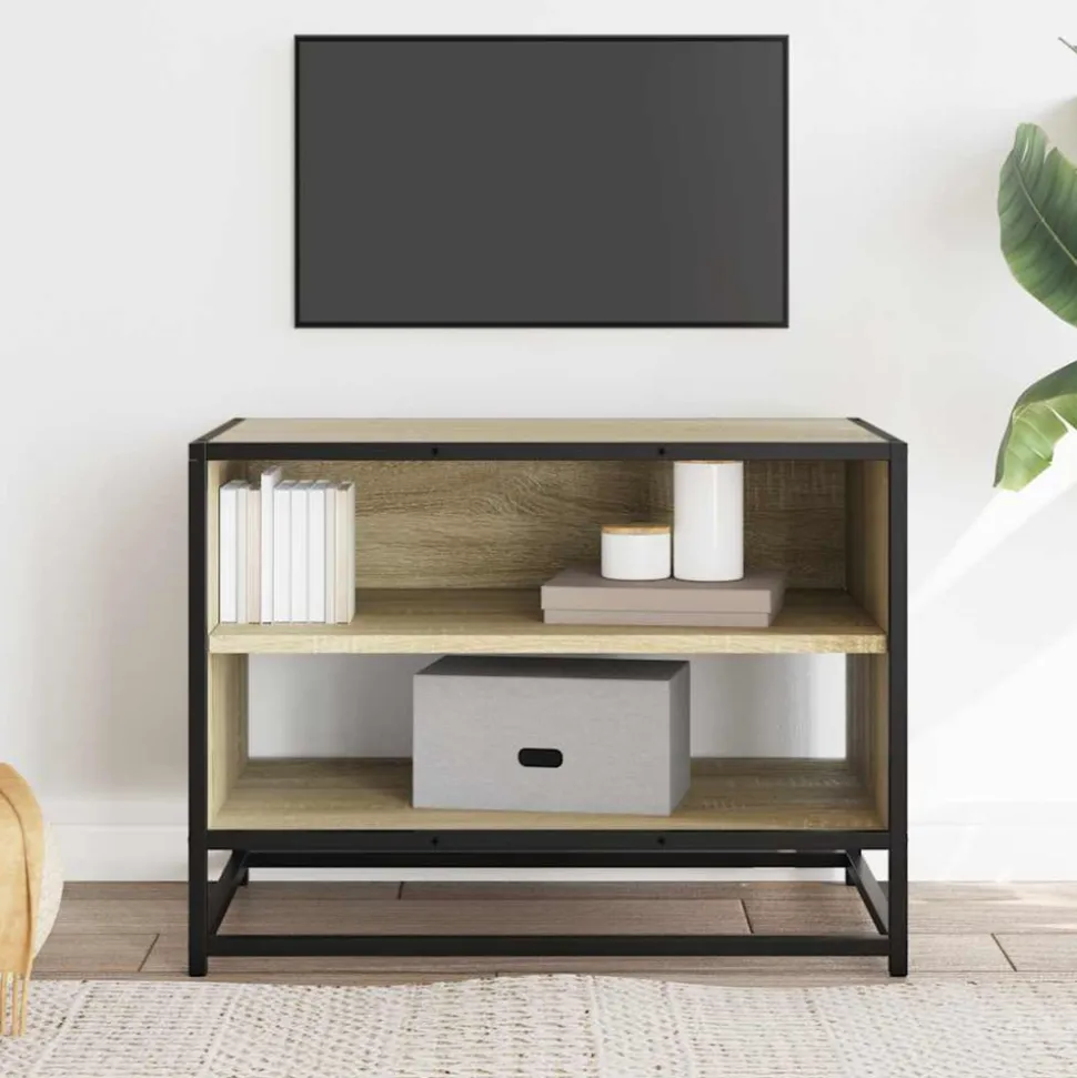 VIDAXL - Meuble tv chêne sonoma 61x40x46 cm bois d'ingénierie et métal