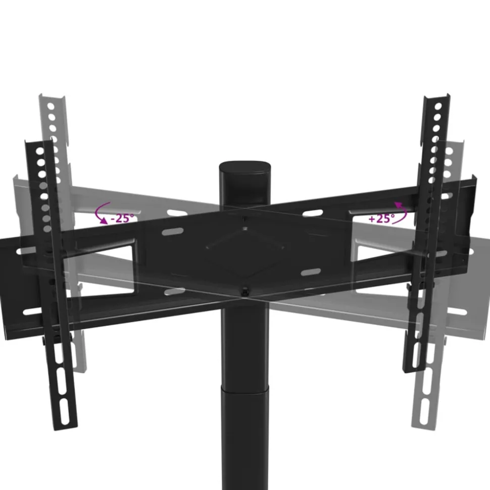 VIDAXL - Meuble tv d'angle 2 niveaux pour 32-65 pouces noir