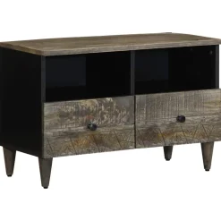 VIDAXL - Meuble tv gris clair 70x33,5x46 cm bois massif de manguier