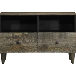 VIDAXL - Meuble tv gris clair 70x33,5x46 cm bois massif de manguier