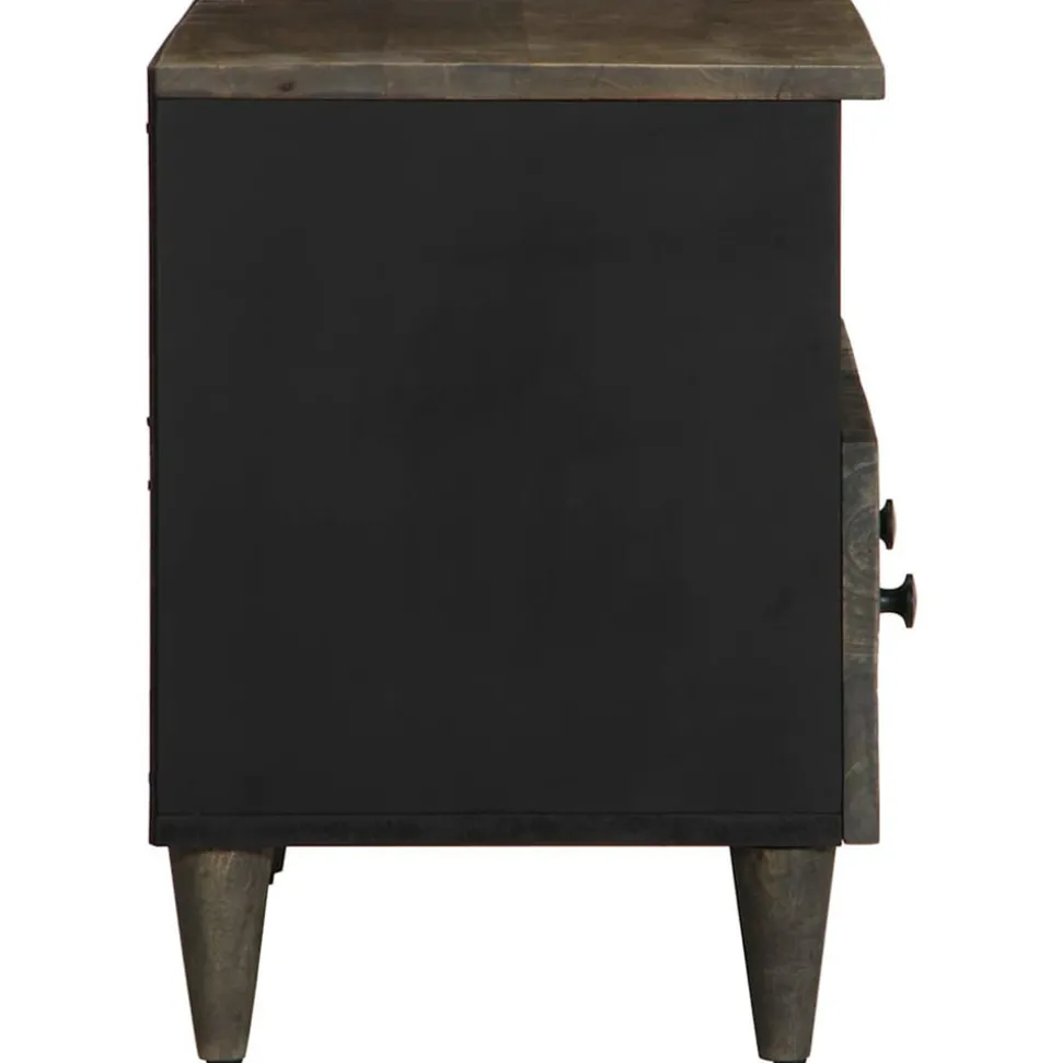 VIDAXL - Meuble tv gris clair 70x33,5x46 cm bois massif de manguier