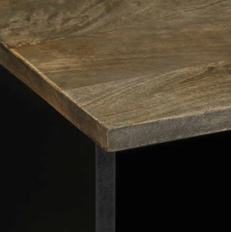 VIDAXL - Meuble tv gris clair 70x33,5x46 cm bois massif de manguier