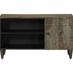 VIDAXL - Meuble tv gris clair 80x31,5x46 cm bois massif de manguier