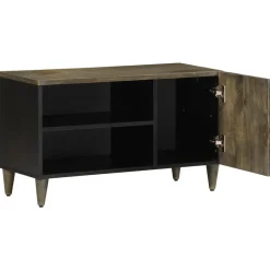 VIDAXL - Meuble tv gris clair 80x31,5x46 cm bois massif de manguier