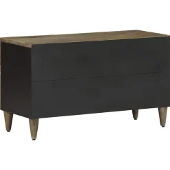 VIDAXL - Meuble tv gris clair 80x31,5x46 cm bois massif de manguier