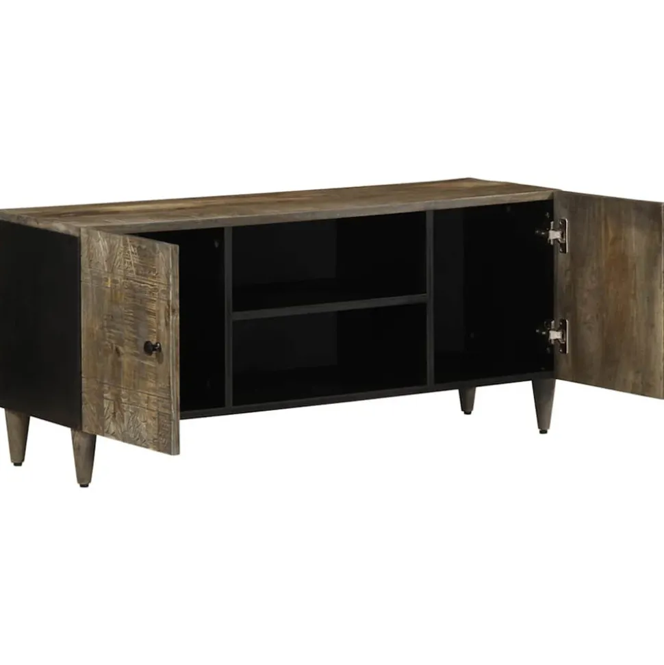 VIDAXL - Meuble tv gris clair 105x33,5x46 cm bois massif de manguier