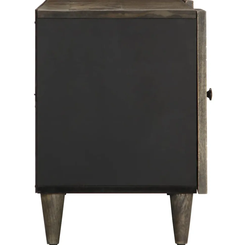 VIDAXL - Meuble tv gris clair 105x33,5x46 cm bois massif de manguier