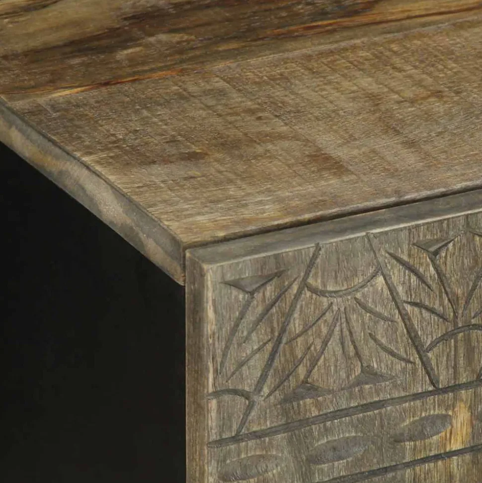 VIDAXL - Meuble tv gris clair 105x33,5x46 cm bois massif de manguier