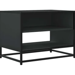 VIDAXL - Meuble tv noir 61x40x46 cm bois d'ingénierie et métal