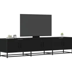 VIDAXL - Meuble tv noir 180x35x41 cm bois d'ingénierie