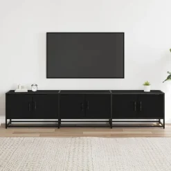 VIDAXL - Meuble tv noir 180x35x41 cm bois d'ingénierie