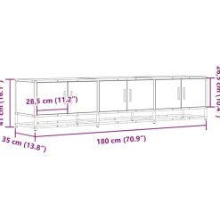 VIDAXL - Meuble tv noir 180x35x41 cm bois d'ingénierie