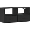 VIDAXL - Meuble tv noir 80x31x39,5 cm bois d'ingénierie et métal
