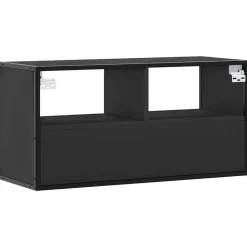 VIDAXL - Meuble tv noir 80x31x39,5 cm bois d'ingénierie et métal