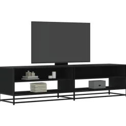 VIDAXL - Meuble tv noir 180,5x40x46 cm bois d'ingénierie
