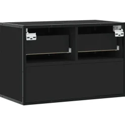 VIDAXL - Meuble tv noir 60x31x39,5 cm bois d'ingénierie et métal